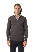 Uominitaliani Gray Merino Wool Men Sweater - Zeiniez