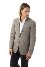 Uominitaliani Gray Wool Mens Blazer - Zeiniez