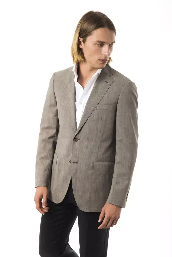Uominitaliani Gray Wool Mens Blazer - Zeiniez