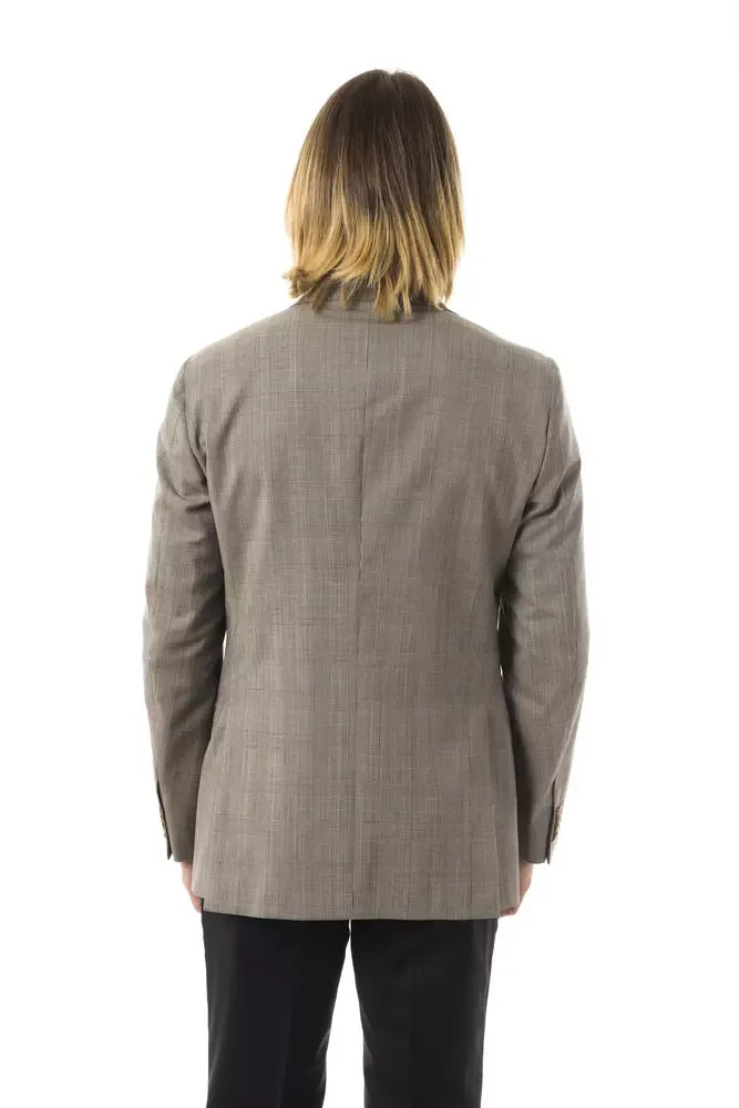 Uominitaliani Gray Wool Mens Blazer - Zeiniez