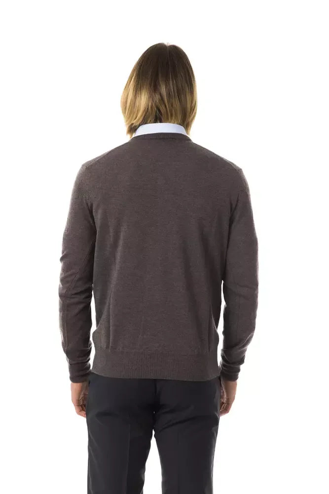 Uominitaliani Gray Merino Wool Men Sweater - Zeiniez