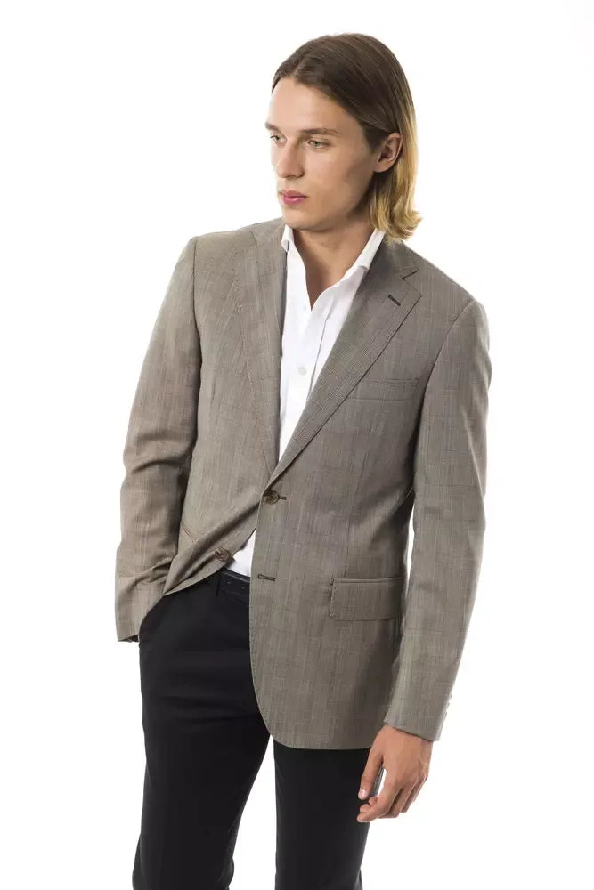 Uominitaliani Gray Wool Mens Blazer - Zeiniez