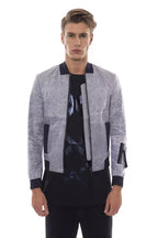 Nicolo Tonetto Gray Polyester Men Bomber Jacket - Zeiniez