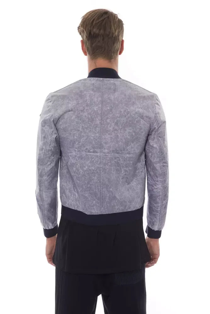 Nicolo Tonetto Gray Polyester Men Bomber Jacket - Zeiniez