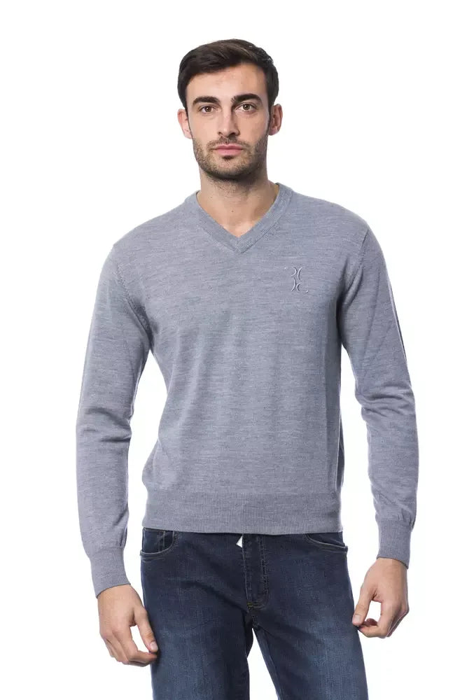 Billionaire Italian Couture Gray Merino Wool Men Sweater - Zeiniez