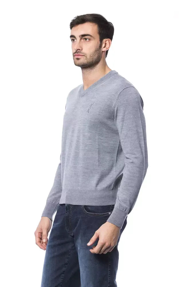 Billionaire Italian Couture Gray Merino Wool Men Sweater - Zeiniez