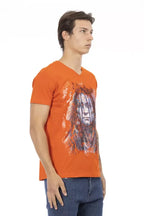 Trussardi Action Orange Cotton Men's T-Shirt - Zeiniez
