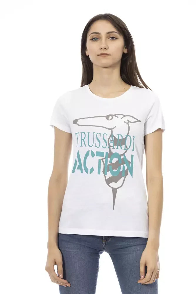 Trussardi Action White Cotton T-Shirt - Zeiniez