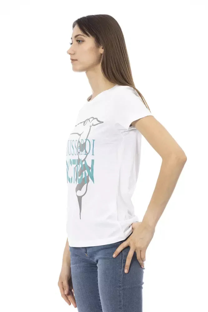 Trussardi Action White Cotton T-Shirt - Zeiniez