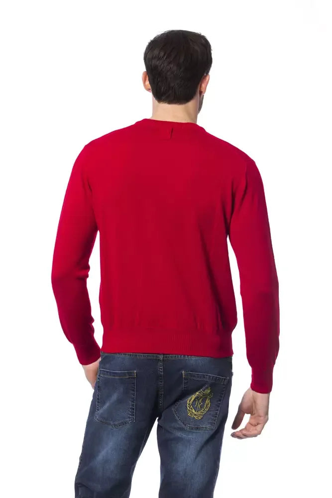 Billionaire Italian Couture Red Merino Wool Men Sweater - Zeiniez