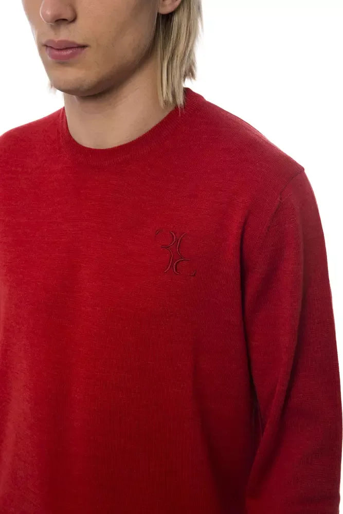 Billionaire Italian Couture Red Merino Wool Men Sweater - Zeiniez