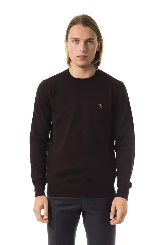 Uominitaliani Brown Merino Wool Men Sweater - Zeiniez