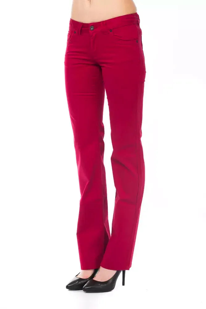 Ungaro Fever Red Cotton Women's Pants - Zeiniez
