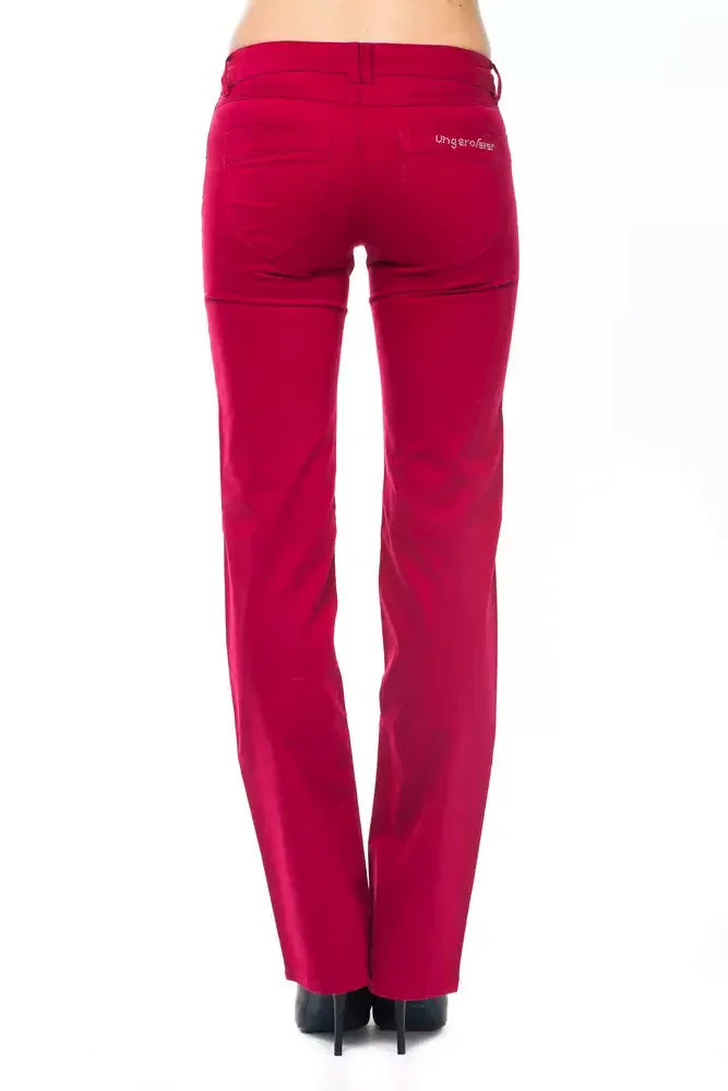 Ungaro Fever Red Cotton Women's Pants - Zeiniez