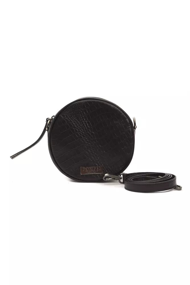 Pompei Donatella Black Leather Women Crossbody Bag - Zeiniez