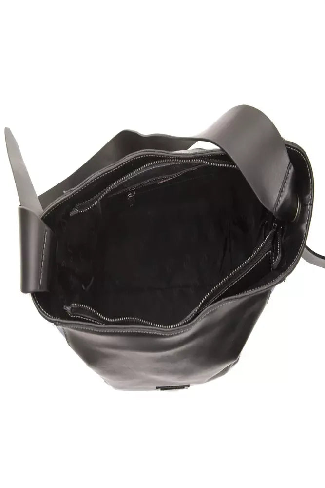 Pompei Donatella Black Leather Women Shoulder Bag - Zeiniez