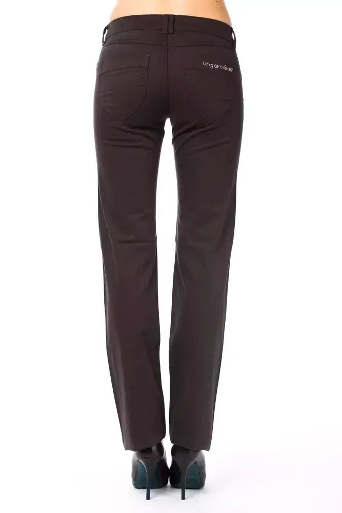 Ungaro Fever Brown Cotton Women's Pants - Zeiniez