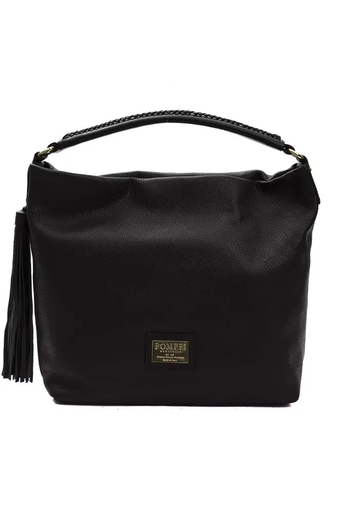 Pompei Donatella Black Leather Women Shoulder Bag - Zeiniez