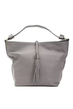 Pompei Donatella Gray Leather Women Shoulder Bag - Zeiniez
