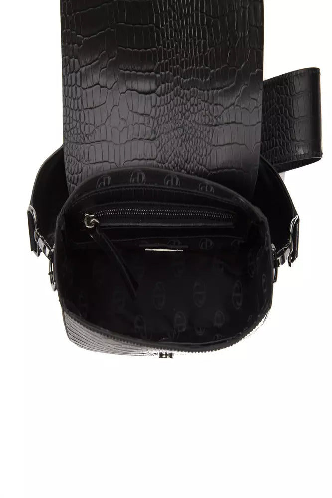 Pompei Donatella Black Leather Women Crossbody - Zeiniez