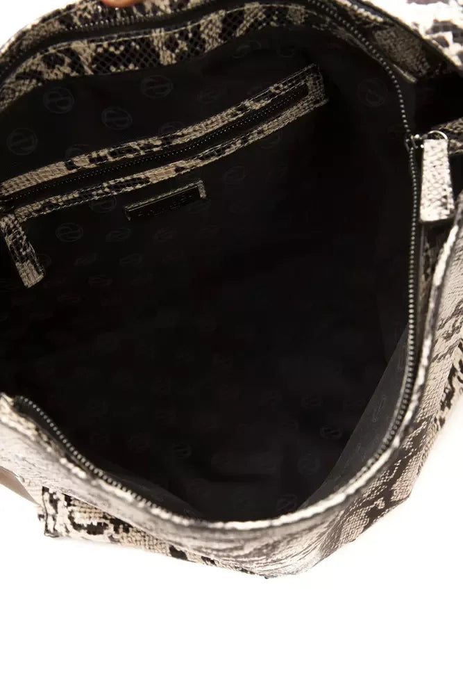 Pompei Donatella Gray Leather Women Shoulder Bag - Zeiniez