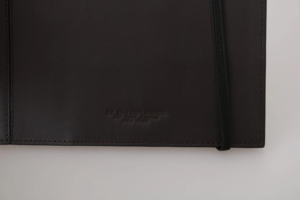 A.G. Spalding & Bros Black Leather Bifold Travel Holder Logo Wallet - Zeiniez