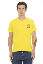 Trussardi Action Yellow Cotton Men T-Shirt - Zeiniez
