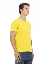 Trussardi Action Yellow Cotton Men T-Shirt - Zeiniez