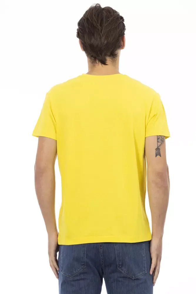 Trussardi Action Yellow Cotton Men T-Shirt - Zeiniez