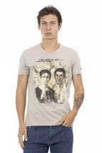Trussardi Action Beige Cotton Men T-Shirt - Zeiniez