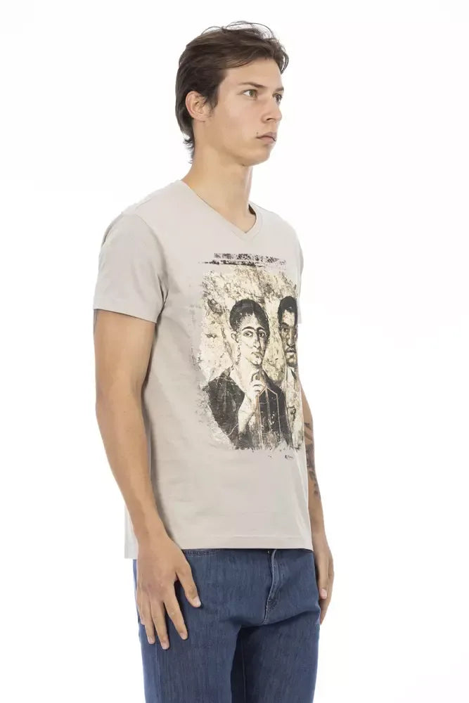 Trussardi Action Beige Cotton Men T-Shirt - Zeiniez