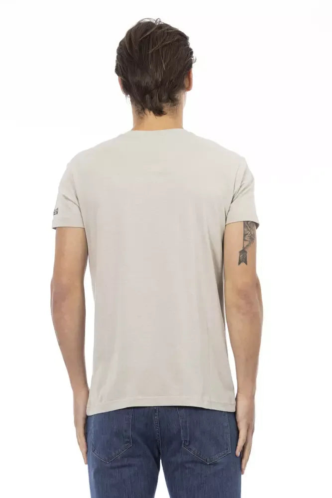 Trussardi Action Beige Cotton Men T-Shirt - Zeiniez