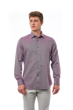 Bagutta Burgundy Cotton Men Shirt - Zeiniez