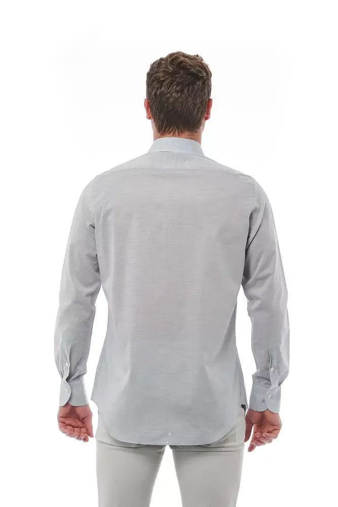 Bagutta Gray Cotton Men Shirt - Zeiniez