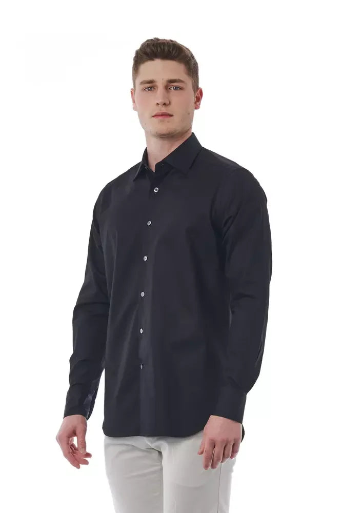 Bagutta Black Cotton Men Shirt - Zeiniez