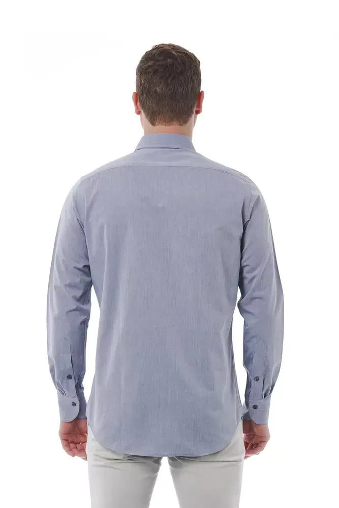 Bagutta Gray Cotton Men Shirt - Zeiniez