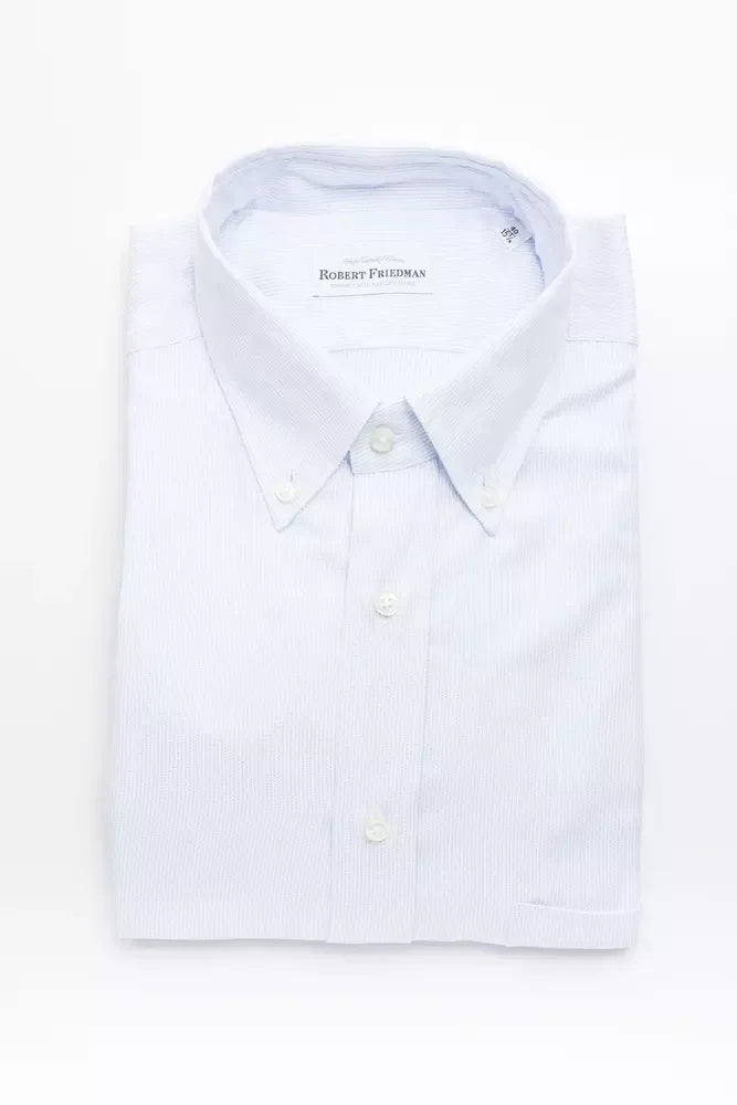 Robert Friedman Light Blue Cotton Men Shirt - Zeiniez