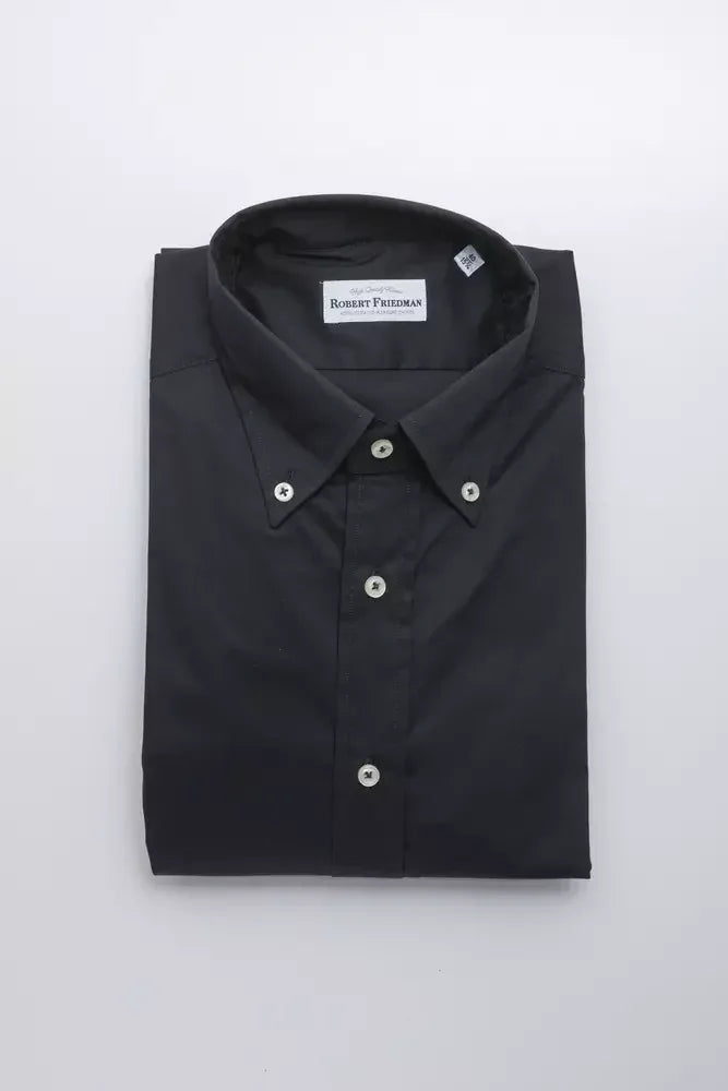 Robert Friedman Black Cotton Men Shirt - Zeiniez