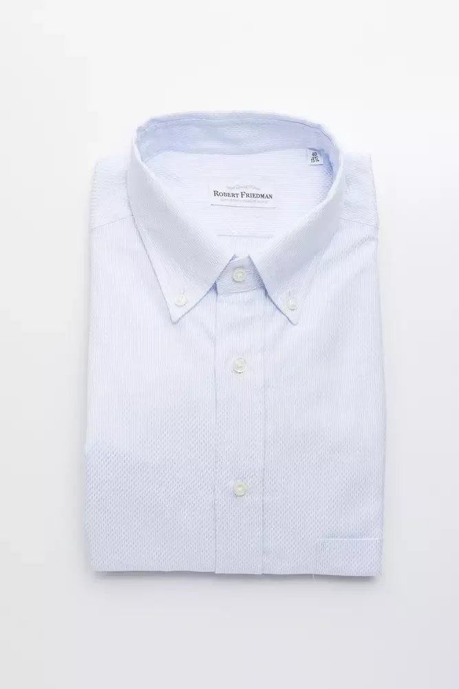Robert Friedman Light Blue Cotton Men Shirt - Zeiniez