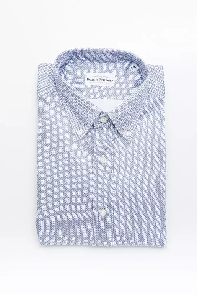 Robert Friedman Light Blue Cotton Men Shirt - Zeiniez