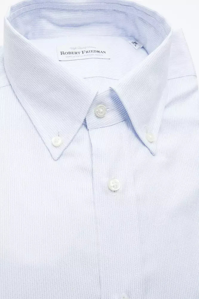 Robert Friedman Light Blue Cotton Men Shirt - Zeiniez