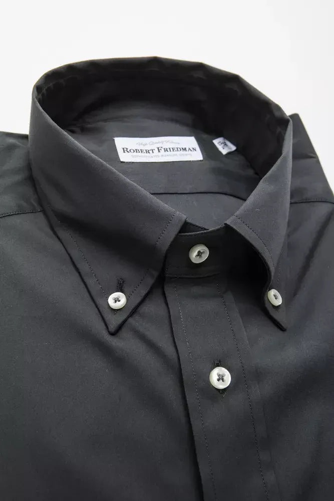 Robert Friedman Gray Cotton Men Shirt - Zeiniez