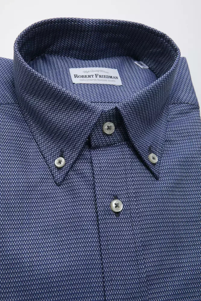 Robert Friedman Blue Cotton Men's Shirt - Zeiniez