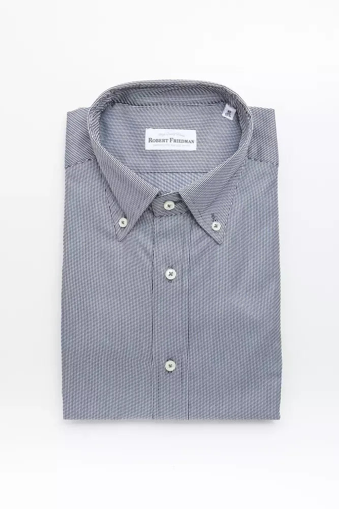 Robert Friedman Blue Cotton Men's Shirt - Zeiniez