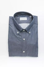 Robert Friedman Blue Cotton Men's Shirt - Zeiniez