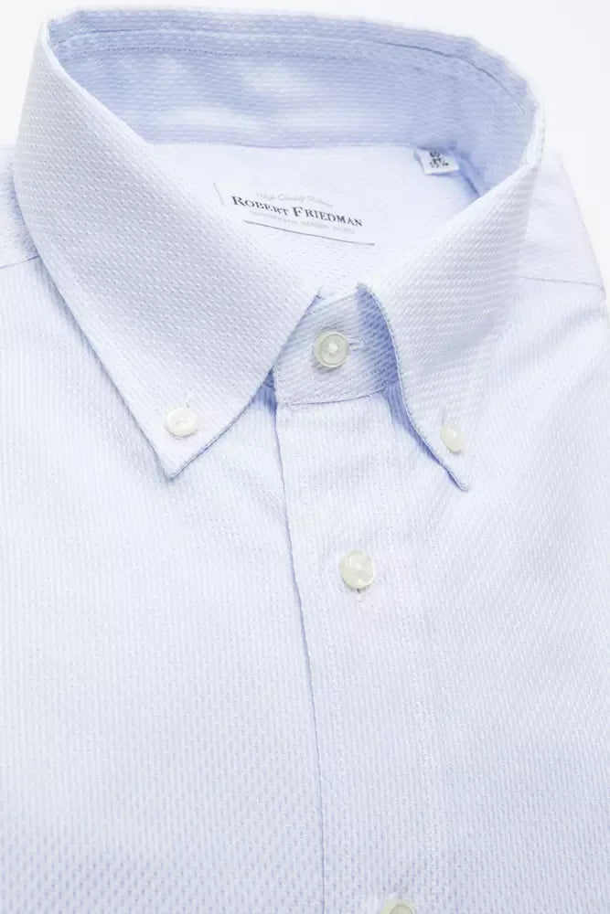 Robert Friedman Light Blue Cotton Men Shirt - Zeiniez
