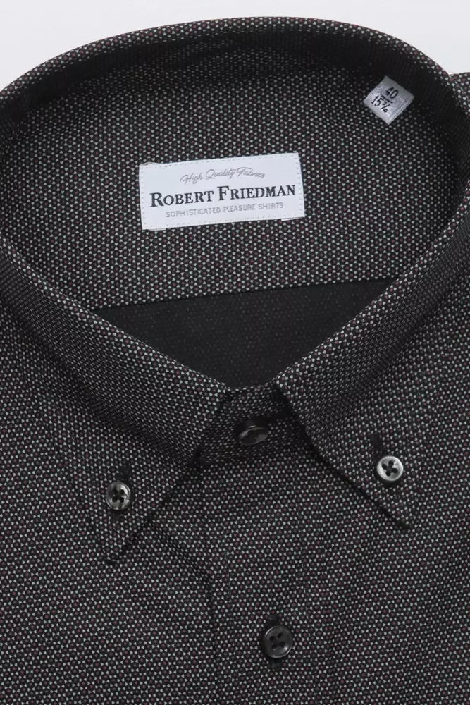 Robert Friedman Black Cotton Men's Shirt - Zeiniez