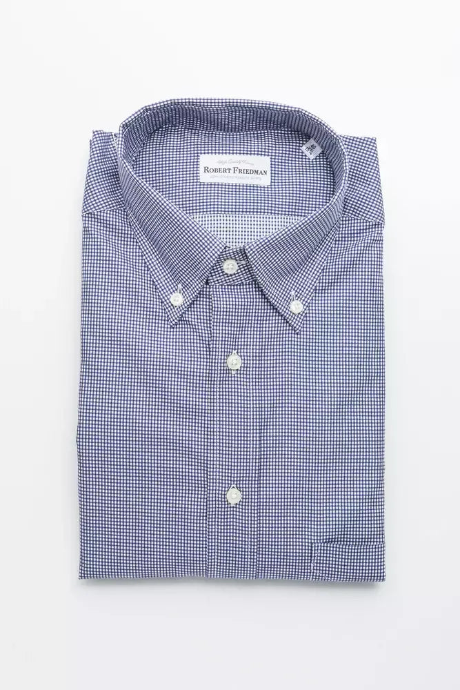 Robert Friedman Blue Cotton Men's Shirt - Zeiniez