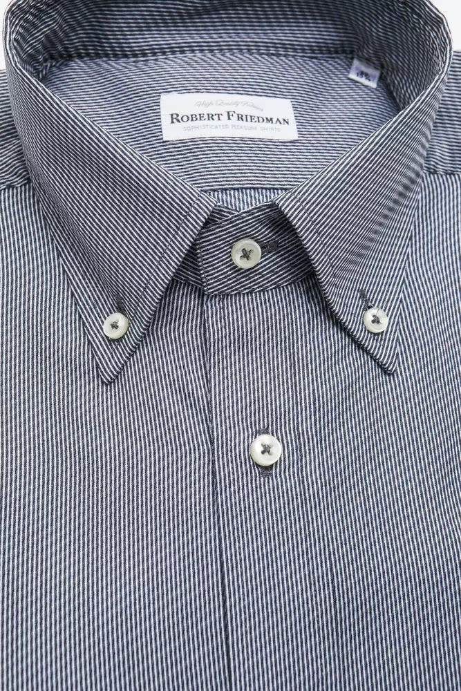 Robert Friedman Blue Cotton Men's Shirt - Zeiniez