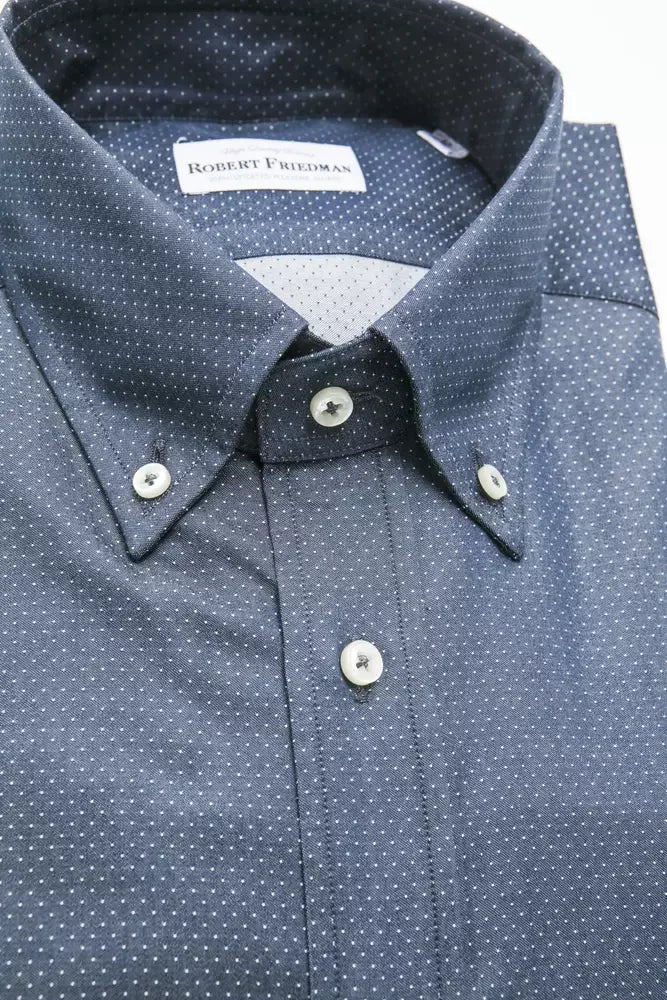 Robert Friedman Blue Cotton Men's Shirt - Zeiniez